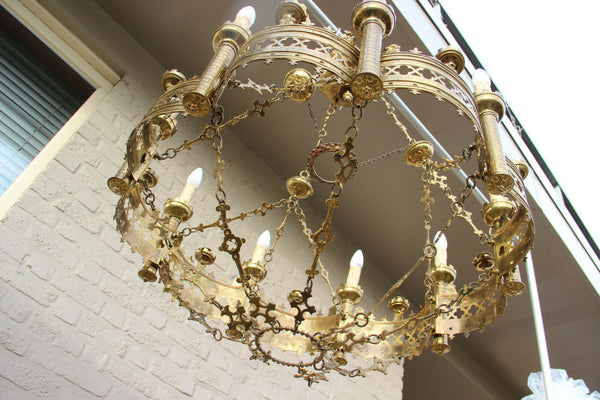 Majestical Antique French Church religious neo gothic chandelier lamps  candles