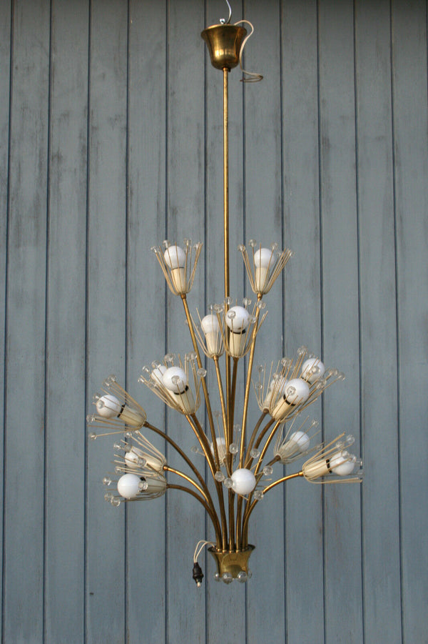 RARE Mid century Emil Stejnar Sputnik Chandelier by Rupert Nikoll pendant 1950's