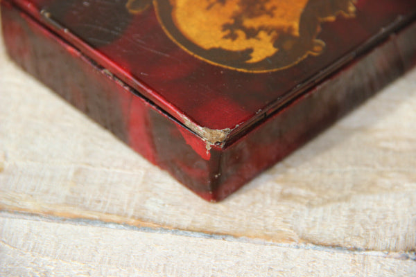 Antique 19thc German paper mache putti cherubs writing box set rare