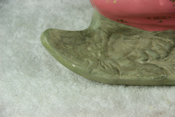 Large religious church altar statue figurine arch angel chalkware polychrome