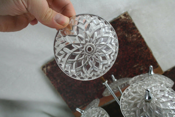 VAL SAINT LAMBERT SPUTNIK crystal discs sconce wall lamp vintage 1960's Belgium