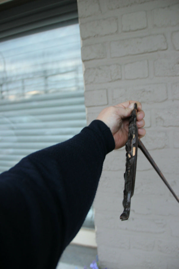 Antique 19th c Black forest wood carved picture photo  frame floral decor