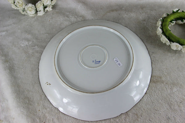 Antique Limoges French porcelain putti cherub hand paint signed Plate