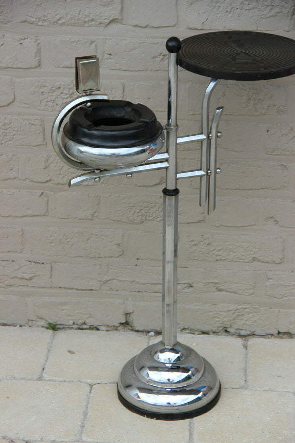 ART DECO bakelite chrome Ashtray Smoking table stand n2