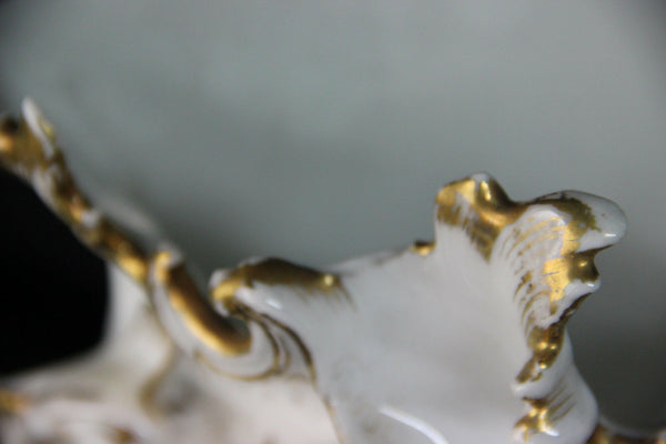 PAIR antique vieux paris porcelain Vases floral hand paint