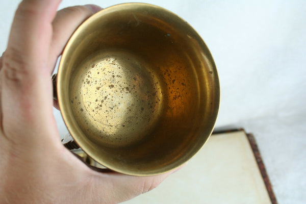 Vintage Set French Bronze Apothecary Mortar & pestle lion heads 1950's