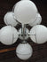 RETRO 70's Sputnik atomic Chandelier opaline glass globes chrome mid century