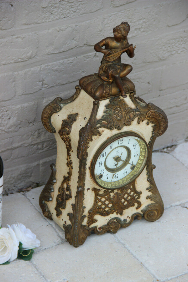 Antique Large French bracket mantel clock figurine