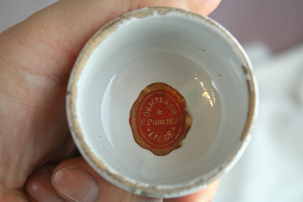 OLD belgian Faience Apothecary Kitchen jar box lidded circa 1880 rare piece