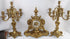 French Vintage Bronze clock candelabras eagle / lion paw unusual set FHS movemen