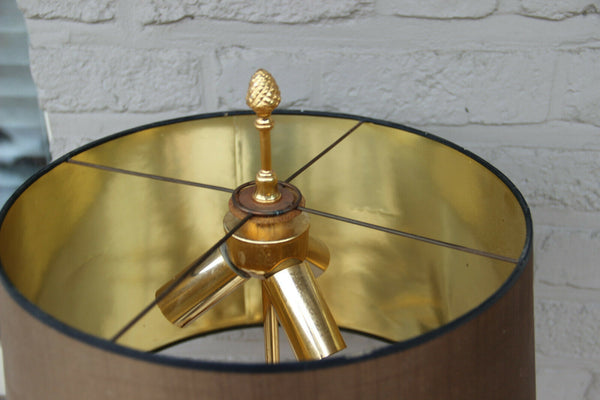 Mid century Hollywood regency Maison jansen leaves table lamp metal gold gilt