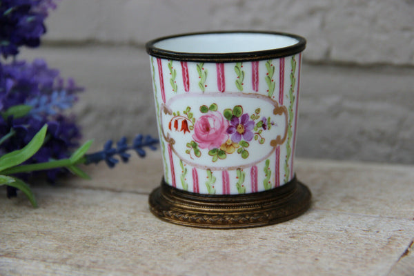 Miniature Sevres porcelain marked Vase floral decor