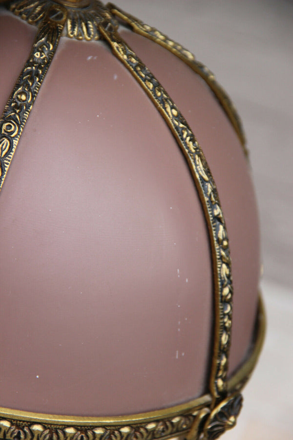 Vintage French bouillotte Metal Brass Chandelier pendant lamp light