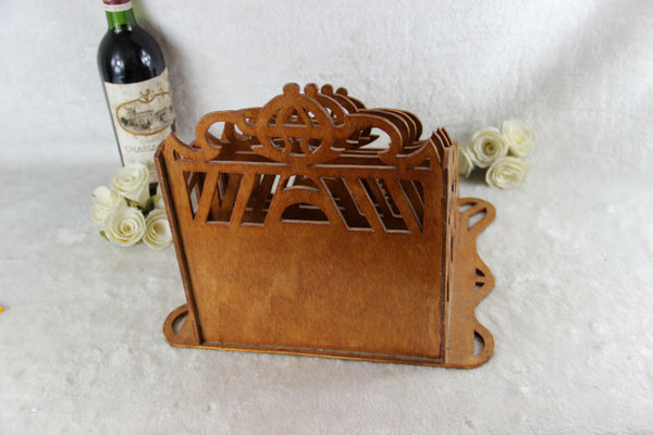 Gorgeous art nouveau design vintage French Wood cut Letter desk holder