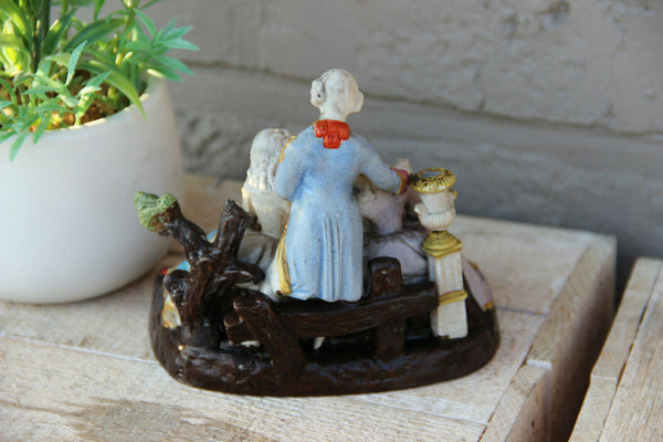 Antique german porcelain romantic victorian group statue figurines