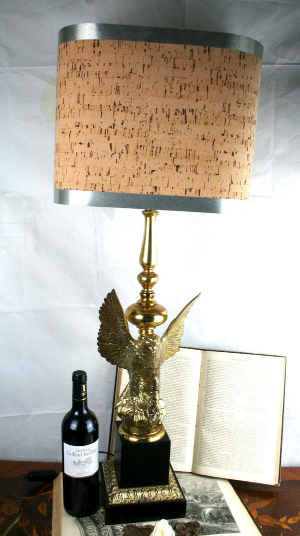 Maison DEKNUDT mid century hollywood regency eagle bronze table lamp