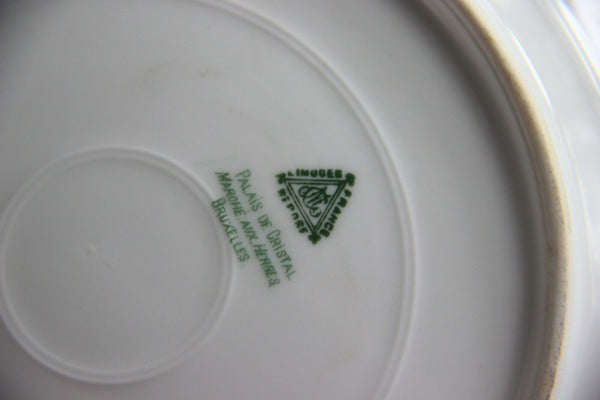 Set 12 French limoges marked porcelain bird pheasant dinner plate signed