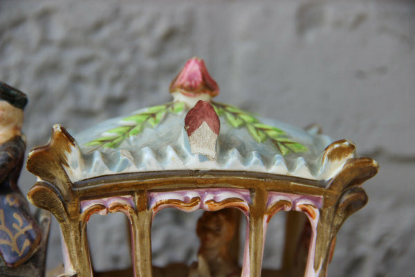Vintage German porcelain Coach Carriage princess horses