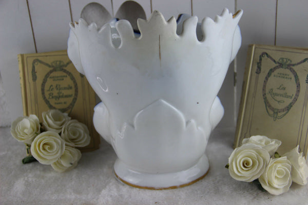 French Vieux paris Victorian lady portrait Centerpiece Vase 1900