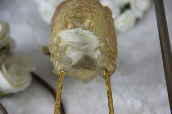 PAIR 1970 Vintage French duck bird matching table lamp mid century Rare