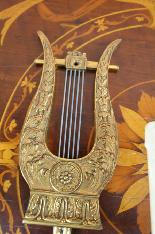 Exclusive RARE Pair of FRENCH Wall light sconces gold gilted HARP music