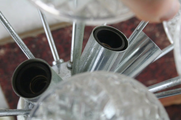 VAL SAINT LAMBERT SPUTNIK crystal discs sconce wall lamp vintage 1960's Belgium