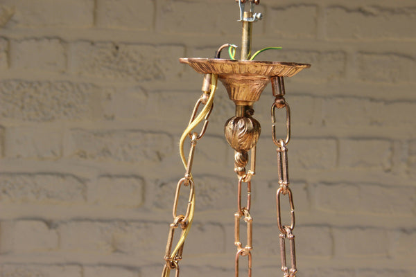 Gorgeous French Bronze tole empire Dragon gothic castle Chandelier hang lamp