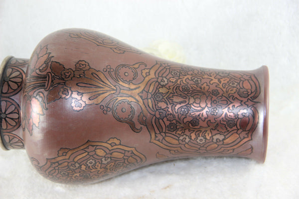 Boch Freres Keramis marked Ceramic ART NOUVEAU iris flowers Rare