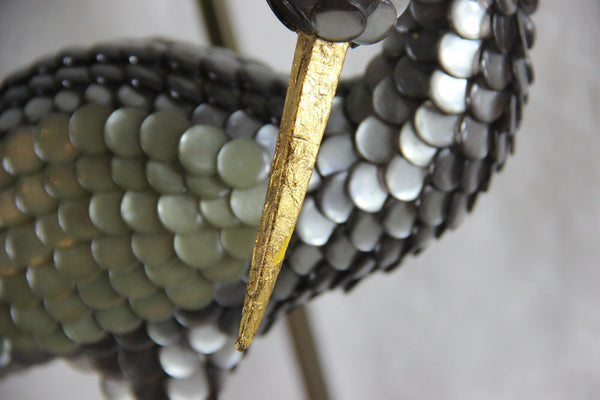 PAIR 1970 Vintage French duck bird matching table lamp mid century Rare