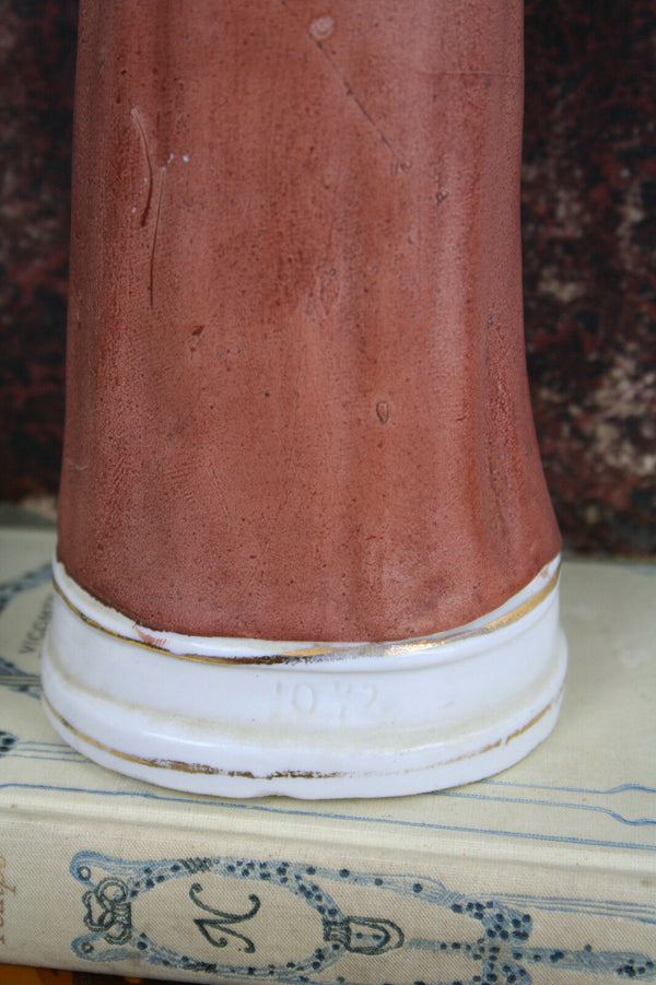 Antique french Porcelain Holy saint Anthony  statue Religious figurine