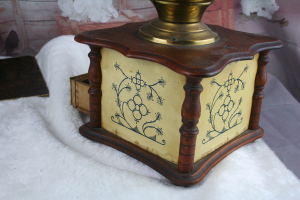 Antique Coffee mill maker 1950 Dutch Delft style