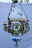Unusual 60's  Blue white delft faience glass Metal Dragons gothic chandelier