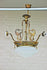 Antique French Gothic 3 Arm dragon Castle chandelier crystal glass coupe lamp