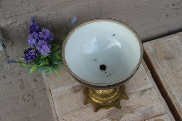 Antique French vieux paris porcelain portrait medaillons centerpiece bowl vase