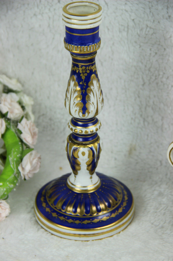 German porcelain marked Mantel set Candlesticks centerpiece bowl lidded