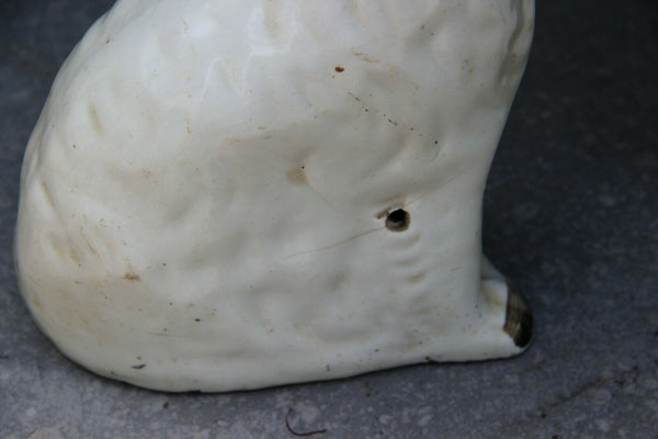 Pair large Staffordshire pottery spaniels dogs porcelain figurines animals