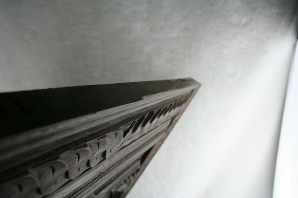 Antique Wood carved hunting bird door cabinet panel black forest 1920 NO1