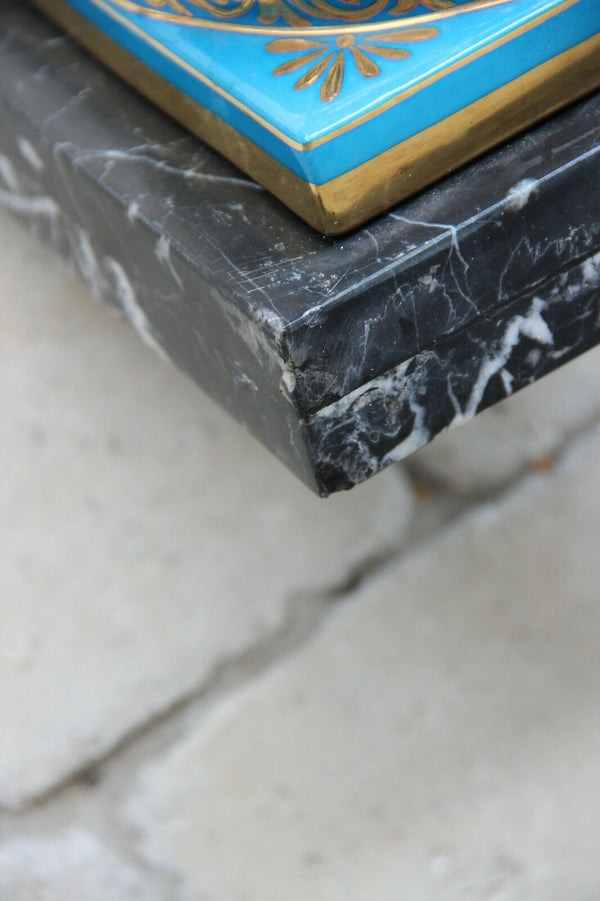 Majestical PAIR French romantic putti  Vases in sevres porcelain marble base