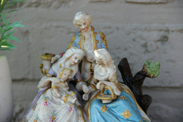 Antique german porcelain romantic victorian group statue figurines