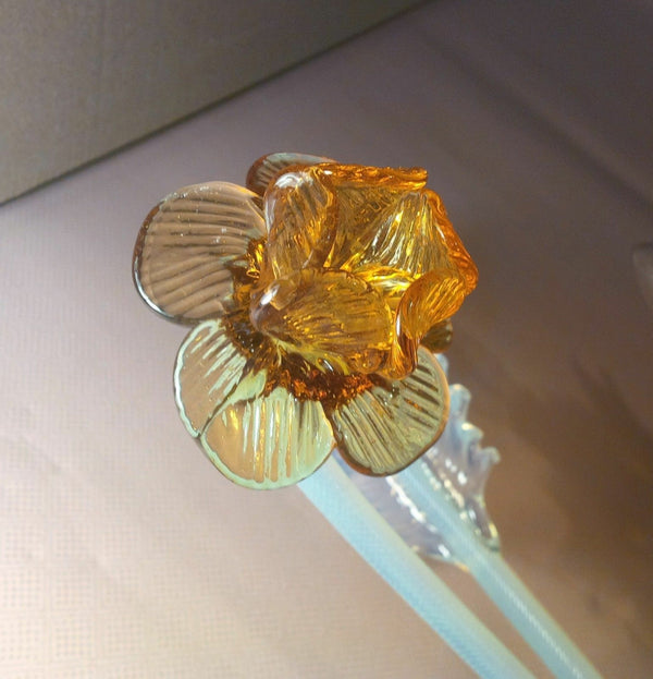 PAIR mid century 1970 Murano hand blown Glass WALL lights sconces orange