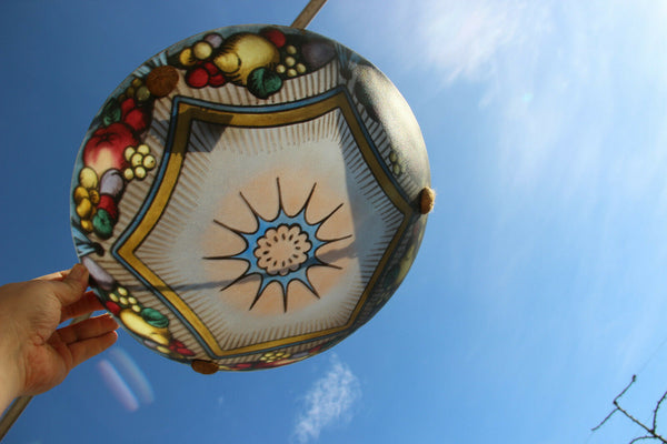 Unusual French ART DECO hand paint fruits Chandelier pendant lamp 1930