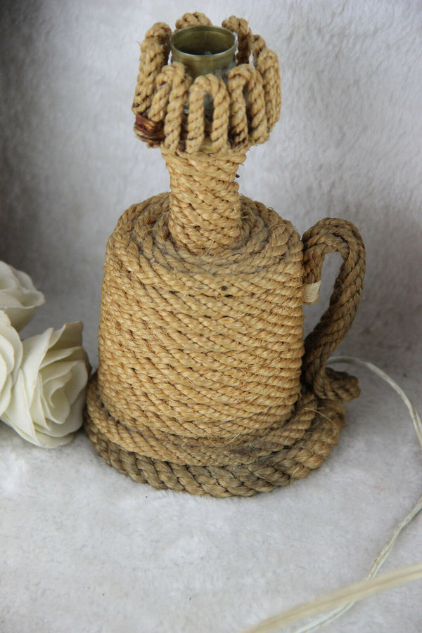 PAIR mid century 60's ROPE TABLE desk LAMP audoux minet design