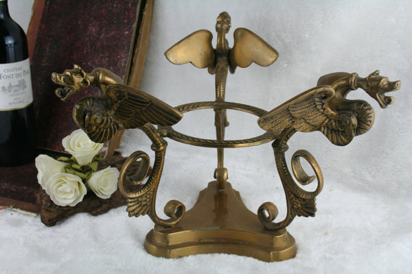 French Empire 1930 Bronze center piece dragons gothic rare NO1