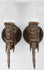XXL 27" Bronze Elephant head mid century Flame torchere Sconces wall lights