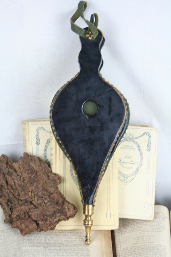 Antique French 1880 NAPOLEON III black Lacquer Bellows fireplace Mother of pearl