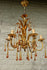 Hollywood regency mid century Maison jansen Floral metal chandelier murano drops