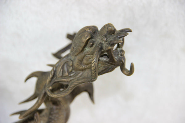 Bronze chinese Dragon gothic pocket watch holder