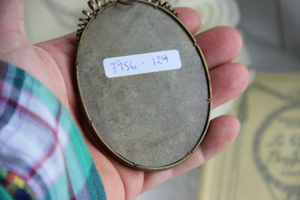 French Miniature Officer soldier Napoleon era Army Portrait brass framed 1930