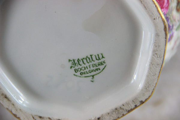 Boch Freres Belgium KEralux Floral lidded Vase ceramic