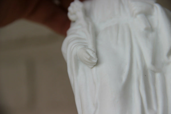 Antique French porcelain bisque saint Joseph statue figurine religious marked